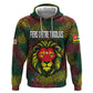 Togo Zip Hoodie Red Lion Head Design and Traditional African Pattern
