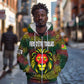 Togo Zip Hoodie Red Lion Head Design and Traditional African Pattern