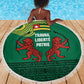 Togo Beach Blanket - Red Twin Lions and Travail Liberté Patrie Slogan