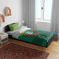 Togo Bedding Set - Red Twin Lions and Travail Liberté Patrie Slogan