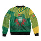 Togo Bomber Jacket - Red Twin Lions and Travail Liberté Patrie Slogan