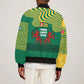 Togo Bomber Jacket - Red Twin Lions and Travail Liberté Patrie Slogan