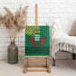 Togo Canvas Wall Art - Red Twin Lions and Travail Liberté Patrie Slogan