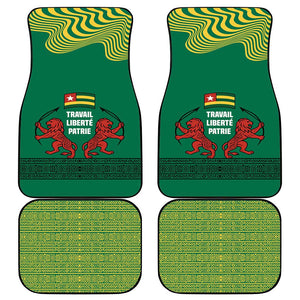 Togo Car Mats - Red Twin Lions and Travail Liberté Patrie Slogan