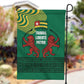 Togo Garden Flag - Red Twin Lions and Travail Liberté Patrie Slogan