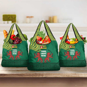 Togo Grocery Bag - Red Twin Lions and Travail Liberté Patrie Slogan