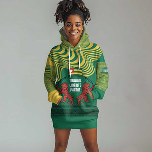 Togo Hoodie Dress - Red Twin Lions and Travail Liberté Patrie Slogan