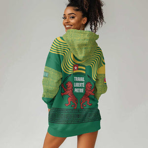 Togo Hoodie Dress - Red Twin Lions and Travail Liberté Patrie Slogan