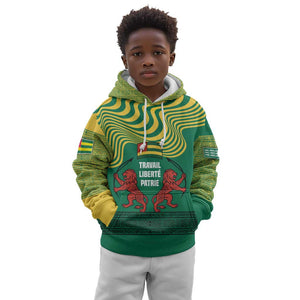 Togo Kid Hoodie - Red Twin Lions and Travail Liberté Patrie Slogan