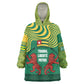 Togo Kid Wearable Blanket Hoodie - Red Twin Lions and Travail Liberté Patrie Slogan