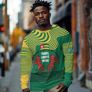 Togo Long Sleeve Shirt - Red Twin Lions and Travail Liberté Patrie Slogan