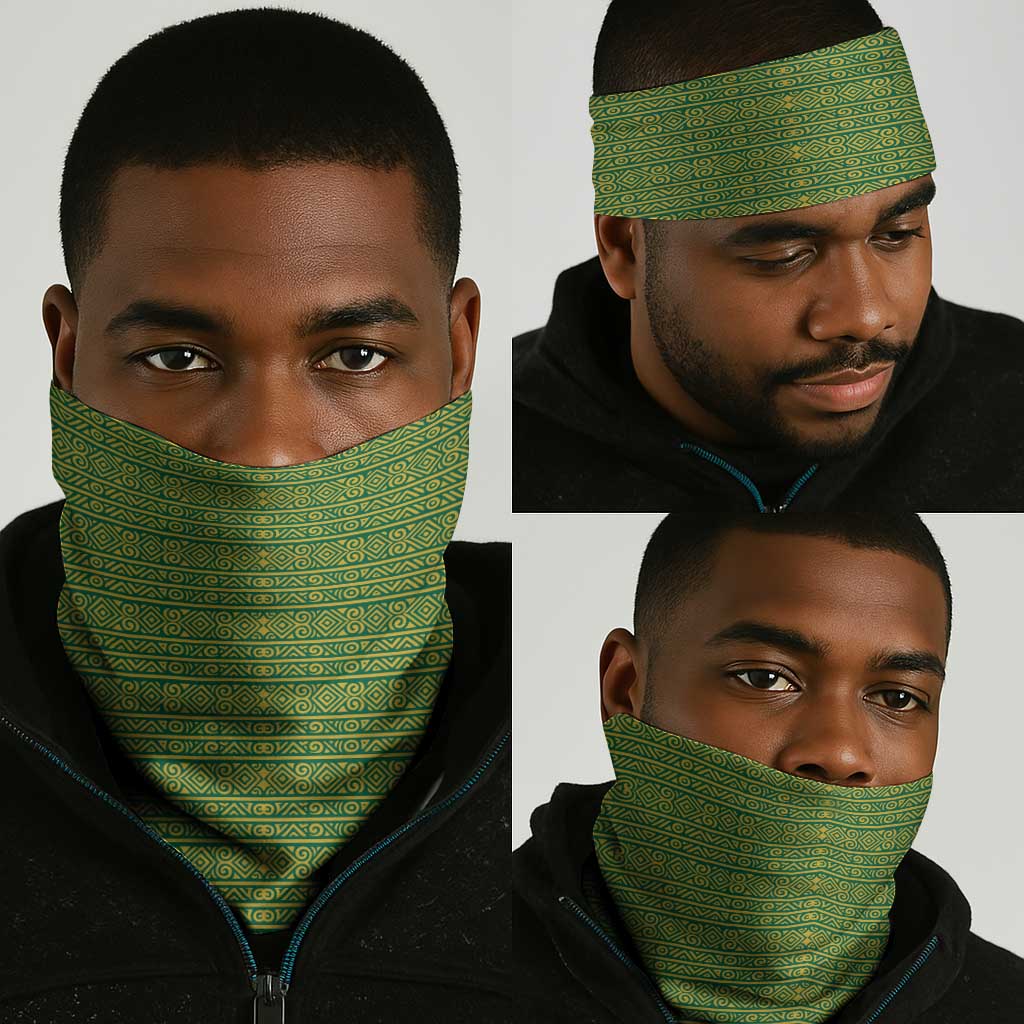 Togo Neck Gaiter - Red Twin Lions and Travail Liberté Patrie Slogan - African Pride
