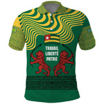 Togo Polo Shirt - Red Twin Lions and Travail Liberté Patrie Slogan