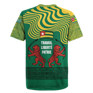 Togo Rugby Jersey - Red Twin Lions and Travail Liberté Patrie Slogan