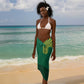 Togo Sarong - Red Twin Lions and Travail Liberté Patrie Slogan