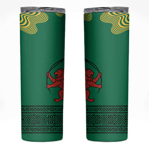 Togo Skinny Tumbler - Red Twin Lions and Travail Liberté Patrie Slogan