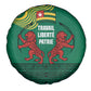 Togo Spare Tire Cover - Red Twin Lions and Travail Liberté Patrie Slogan