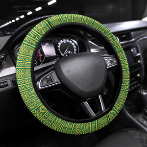 Togo Steering Wheel Cover - Red Twin Lions and Travail Liberté Patrie Slogan