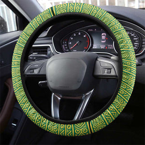 Togo Steering Wheel Cover - Red Twin Lions and Travail Liberté Patrie Slogan