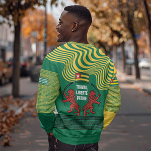 Togo Sweatshirt - Red Twin Lions and Travail Liberté Patrie Slogan
