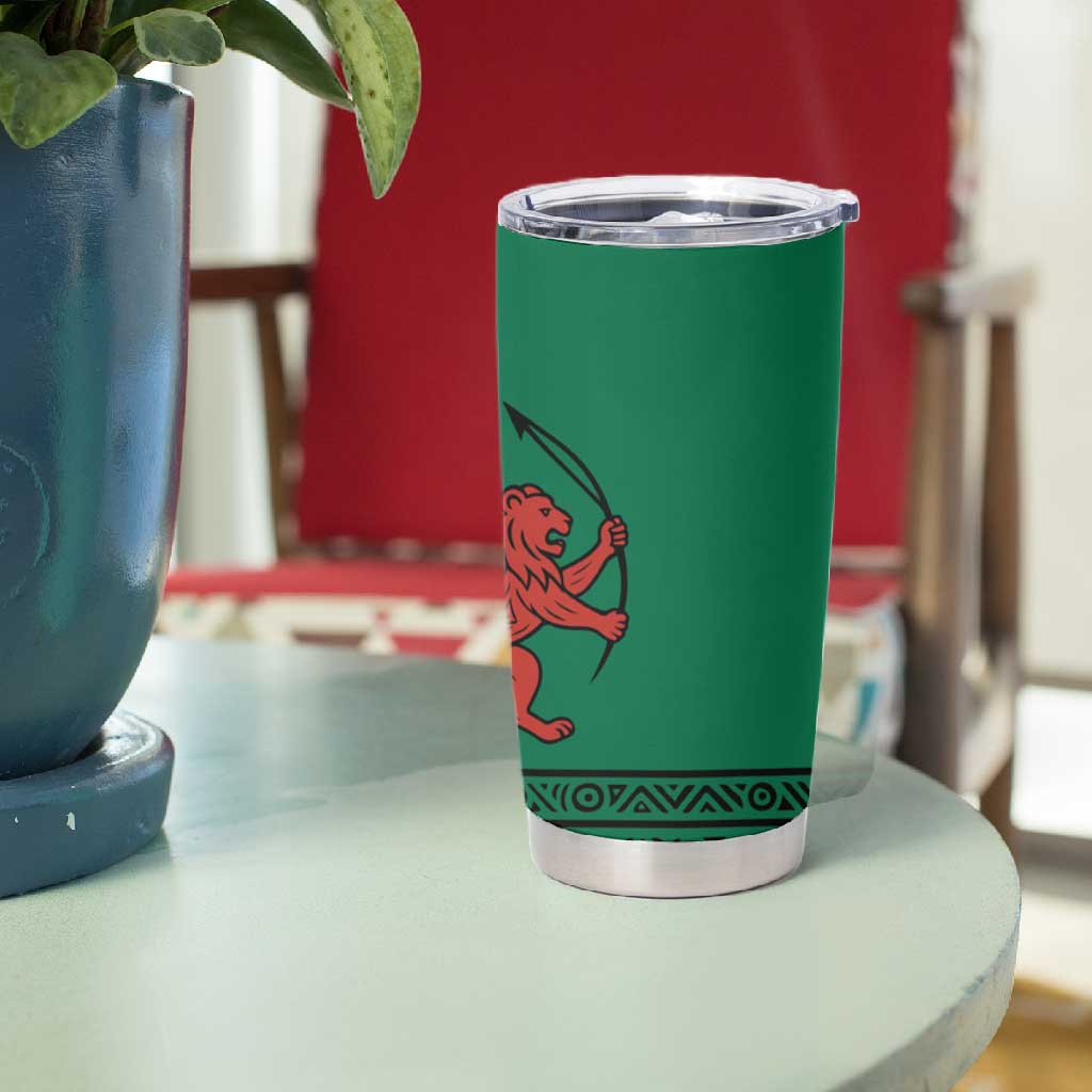 Togo Tumbler Cup - Red Twin Lions and Travail Liberté Patrie Slogan