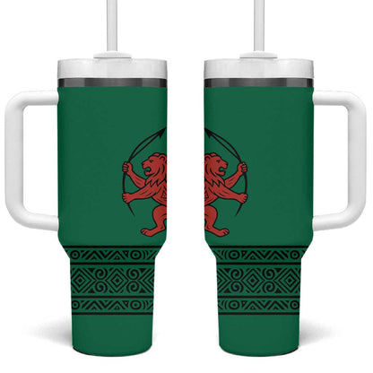 Togo Tumbler With Handle - Red Twin Lions and Travail Liberté Patrie Slogan