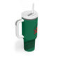 Togo Tumbler With Handle - Red Twin Lions and Travail Liberté Patrie Slogan