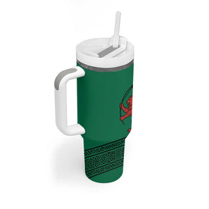 Togo Tumbler With Handle - Red Twin Lions and Travail Liberté Patrie Slogan