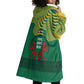 Togo Wearable Blanket Hoodie - Red Twin Lions and Travail Liberté Patrie Slogan