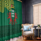 Togo Window Curtain - Red Twin Lions and Travail Liberté Patrie Slogan