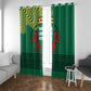 Togo Window Curtain - Red Twin Lions and Travail Liberté Patrie Slogan