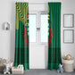 Togo Window Curtain - Red Twin Lions and Travail Liberté Patrie Slogan