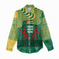 Togo Women Casual Shirt - Red Twin Lions and Travail Liberté Patrie Slogan