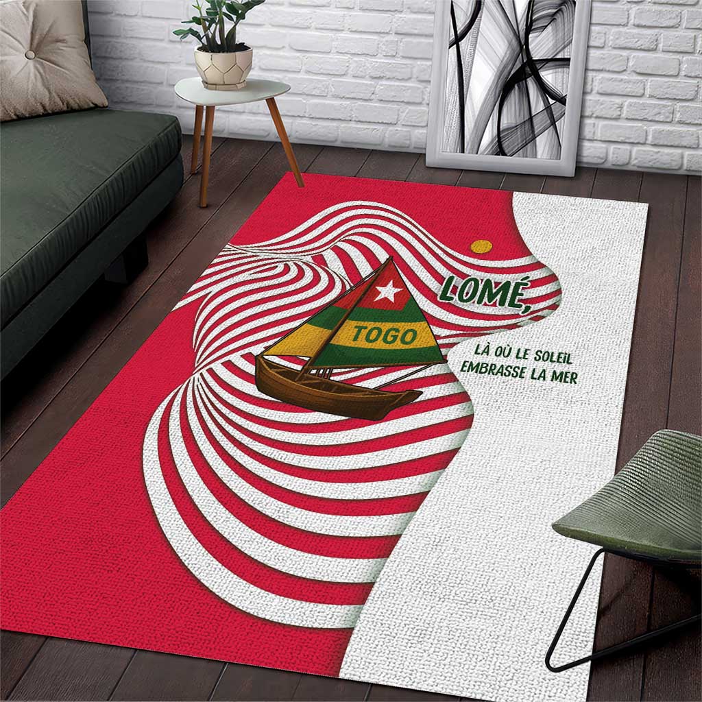 Lome Togo Area Rug - Sailboat and Sunset – Where the Sun Kisses the Sea