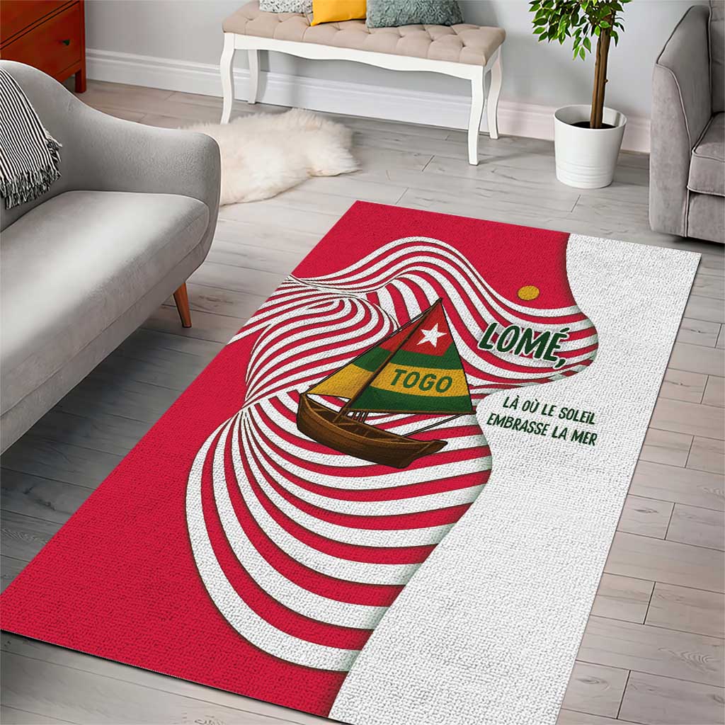 Lome Togo Area Rug - Sailboat and Sunset – Where the Sun Kisses the Sea