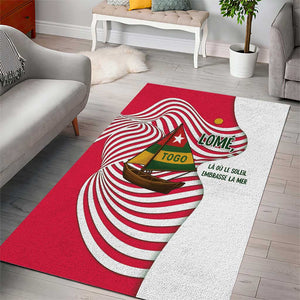 Lome Togo Area Rug - Sailboat and Sunset – Where the Sun Kisses the Sea
