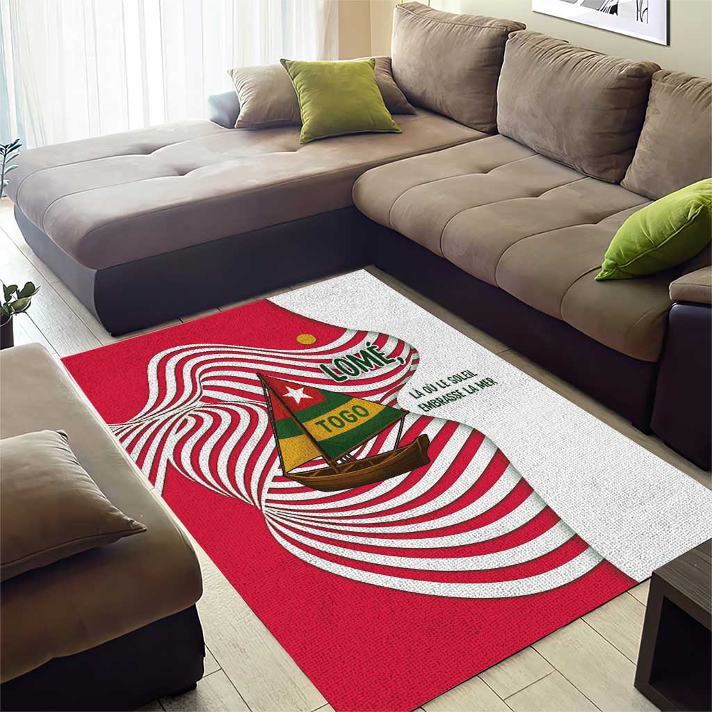 Lome Togo Area Rug - Sailboat and Sunset – Where the Sun Kisses the Sea