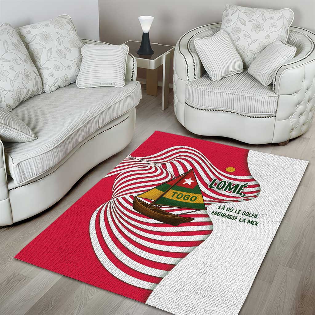 Lome Togo Area Rug - Sailboat and Sunset – Where the Sun Kisses the Sea
