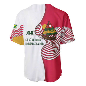 Lome Togo Baseball Jersey - Sailboat and Sunset – Where the Sun Kisses the Sea