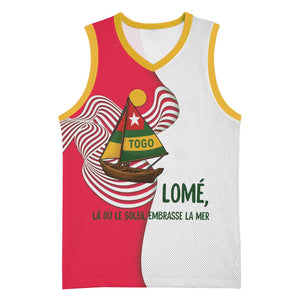 Lome Togo Basketball Jersey - Sailboat and Sunset – Where the Sun Kisses the Sea - African Pride