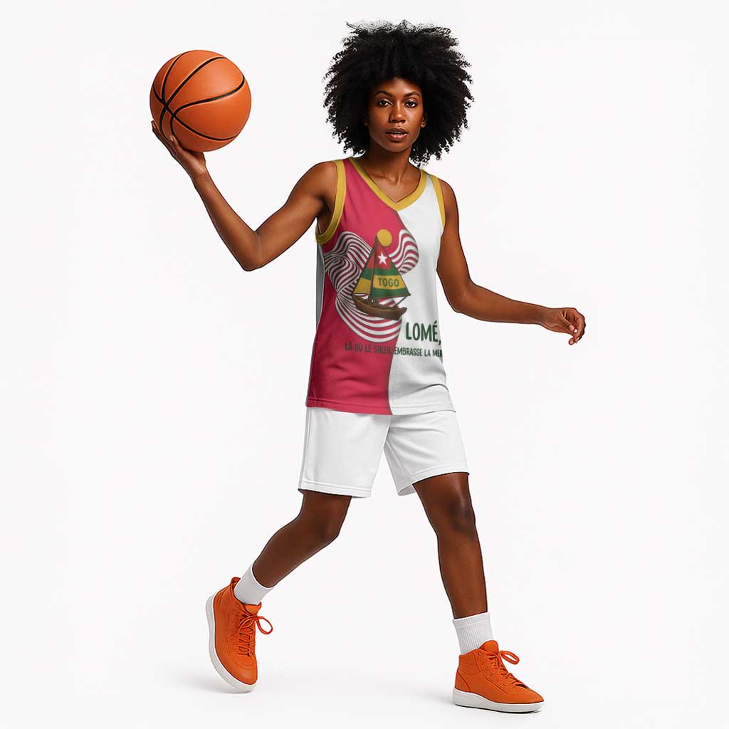Lome Togo Basketball Jersey - Sailboat and Sunset – Where the Sun Kisses the Sea - African Pride