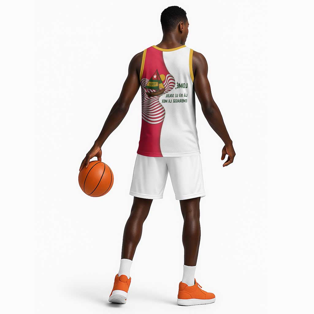 Lome Togo Basketball Jersey - Sailboat and Sunset – Where the Sun Kisses the Sea - African Pride