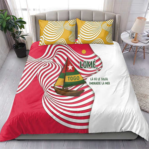 Lome Togo Bedding Set - Sailboat and Sunset – Where the Sun Kisses the Sea