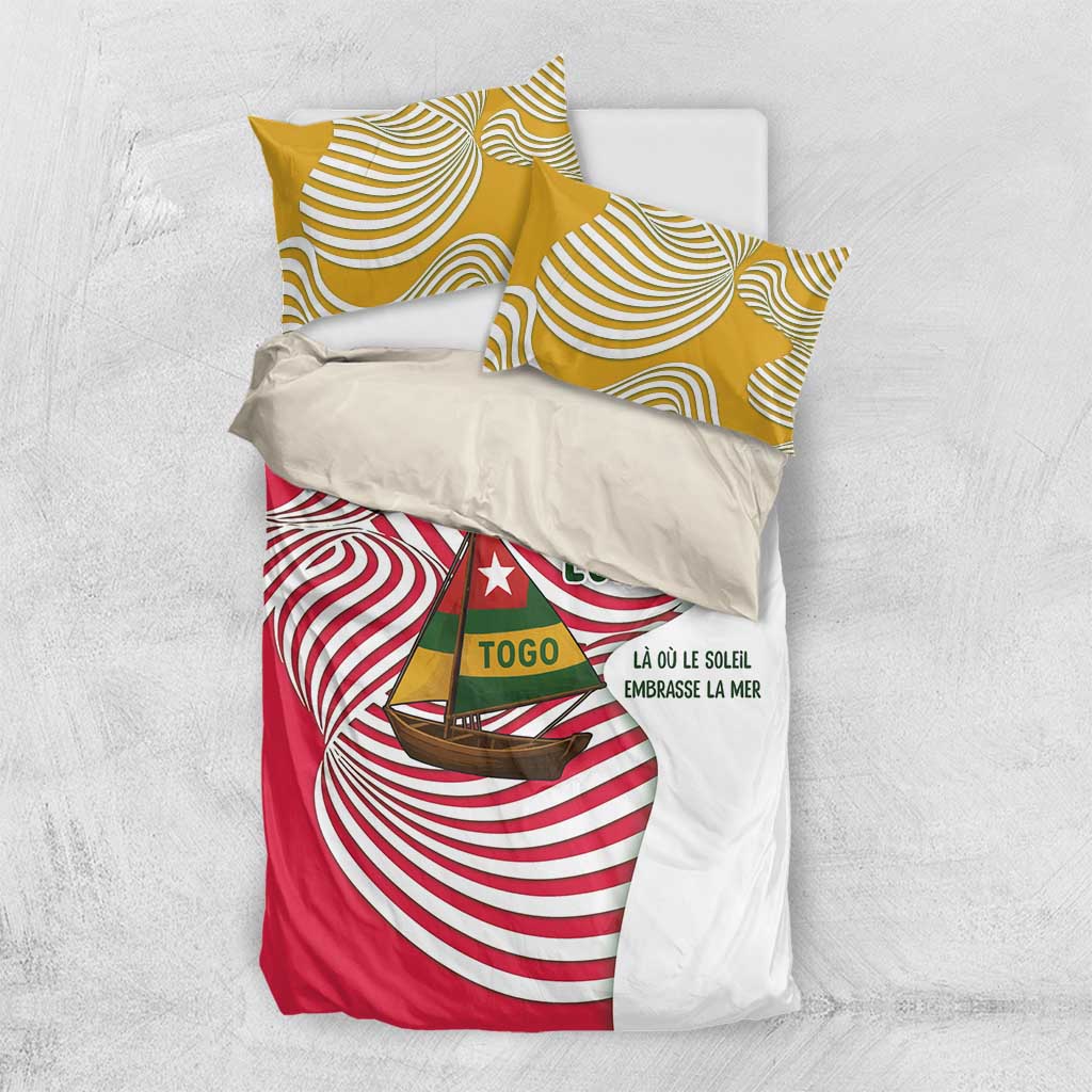 Lome Togo Bedding Set - Sailboat and Sunset – Where the Sun Kisses the Sea