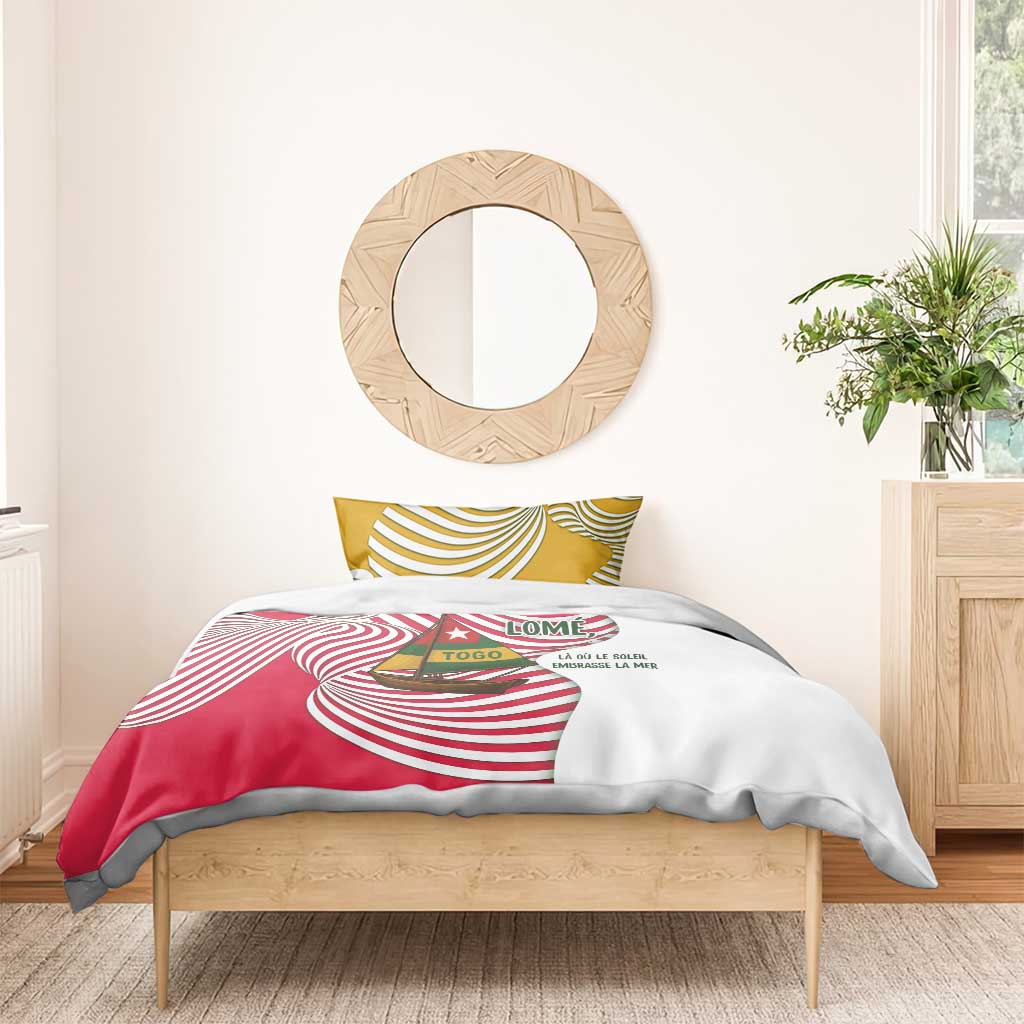 Lome Togo Bedding Set - Sailboat and Sunset – Where the Sun Kisses the Sea