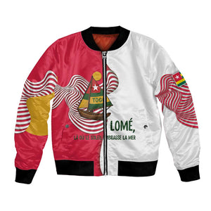 Lome Togo Bomber Jacket - Sailboat and Sunset – Where the Sun Kisses the Sea