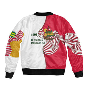 Lome Togo Bomber Jacket - Sailboat and Sunset – Where the Sun Kisses the Sea