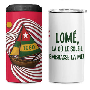 Lome Togo 4 in 1 Can Cooler Tumbler - Sailboat and Sunset – Where the Sun Kisses the Sea