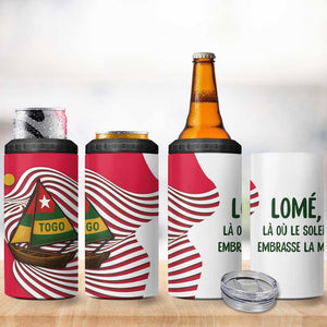 Lome Togo 4 in 1 Can Cooler Tumbler - Sailboat and Sunset – Where the Sun Kisses the Sea