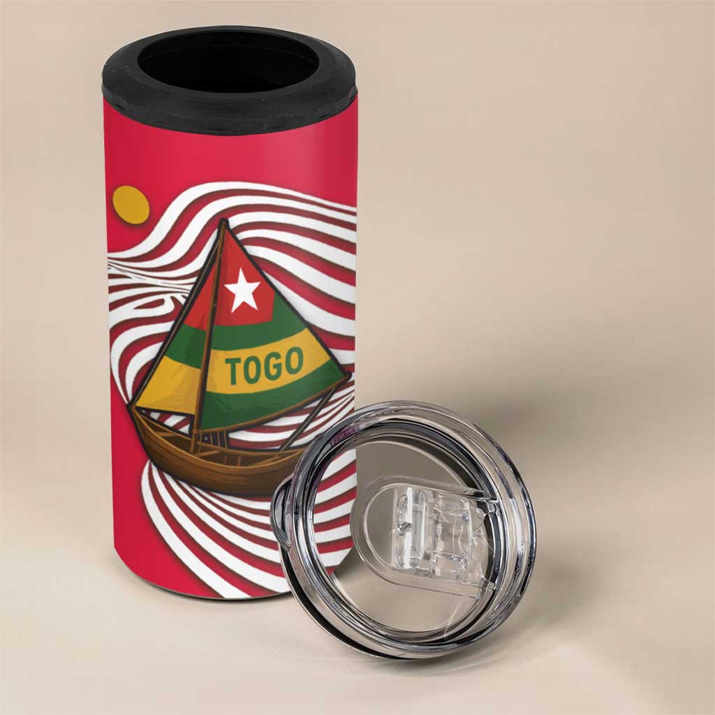 Lome Togo 4 in 1 Can Cooler Tumbler - Sailboat and Sunset – Where the Sun Kisses the Sea